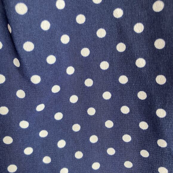 Susan Graver Women's Blue White Polka Dot Tie Hem Blouse Size 18W Coastal Preppy - Picture 11 of 11